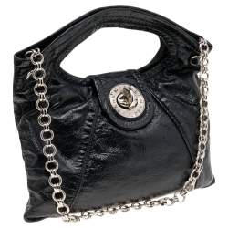 Marc by Marc Jacobs Black Leather Turnlock Shoulder Bag