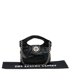 Marc by Marc Jacobs Black Leather Turnlock Shoulder Bag