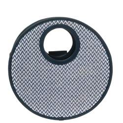 Pre Owned Marc by Marc Jacobs Blue/White Woven Raffia Isle De Sea Crossbody Bag