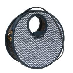 Pre Owned Marc by Marc Jacobs Blue/White Woven Raffia Isle De Sea Crossbody Bag