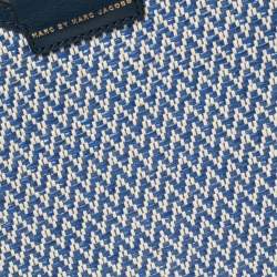 Pre Owned Marc by Marc Jacobs Blue/White Woven Raffia Isle De Sea Crossbody Bag