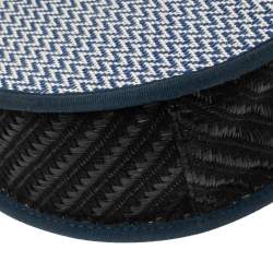 Pre Owned Marc by Marc Jacobs Blue/White Woven Raffia Isle De Sea Crossbody Bag