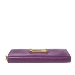 Marc by Marc Jacobs Purple Leather Zip Around Continental Wallet