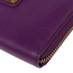 Marc by Marc Jacobs Purple Leather Zip Around Continental Wallet