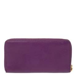Marc by Marc Jacobs Purple Leather Zip Around Continental Wallet