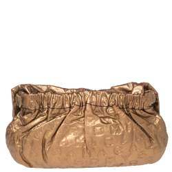 Pre Owned حقيبة كلتش مارك جاكوبس ليندا شعار دريمي جلد منقوش برونزي