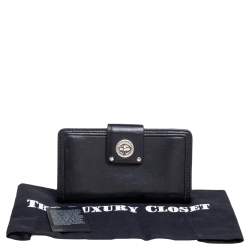 Marc by Marc Jacobs Black Leather Totally Turnlock Flap Wallet     