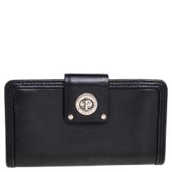 Marc by Marc Jacobs Black Leather Totally Turnlock Flap Wallet     