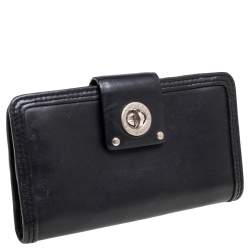 Marc by Marc Jacobs Black Leather Totally Turnlock Flap Wallet     