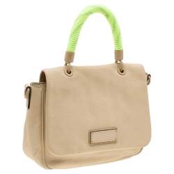 Marc by Marc Jacobs Cream/Neon Leather Novelty Too Hot to Handle Top Handle Bag