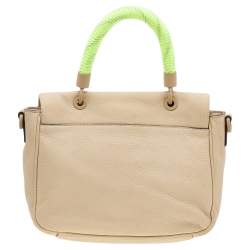 Marc by Marc Jacobs Cream/Neon Leather Novelty Too Hot to Handle Top Handle Bag