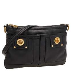 Marc by Marc Jacobs Black Leather Totally Turnlock Percy Crossbody Bag