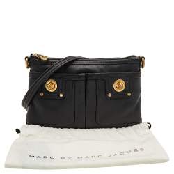 Marc by Marc Jacobs Black Leather Totally Turnlock Percy Crossbody Bag