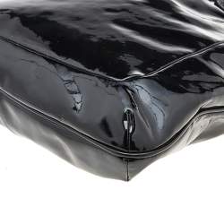 Pre Owned حقيبة ساتشل مارك باي مارك جاكوبس جلد أسود لامع بقفل 