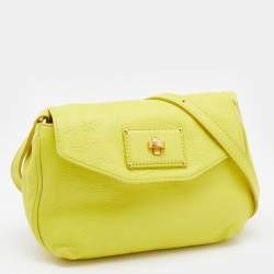 Pre Owned Marc by Marc Jacobs Yellow Leather Flap Crossbody Bag