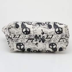 Pre Owned Marc by Marc Jacobs White/Black Coated Canvas Large Graffiti Tote