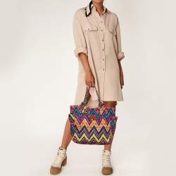 Pre Owned حقيبة مارك باي مارك جاكوبس بريتي تات نايلون مطبوع متعدد الألوان متوسطة