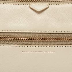 Marc by Marc Jacobs Beige Leather Zip Clutch