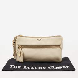 Marc by Marc Jacobs Beige Leather Zip Clutch
