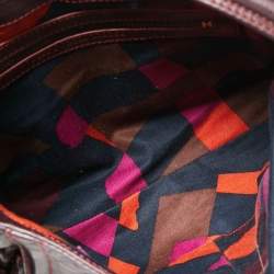 Pre Owned Marc by Marc Jacobs Burgundy Leather Side Pocket Flap Shoulder Bag