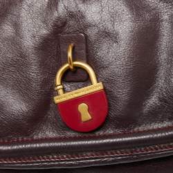 Pre Owned Marc by Marc Jacobs Burgundy Leather Side Pocket Flap Shoulder Bag