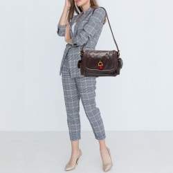 Pre Owned Marc by Marc Jacobs Burgundy Leather Side Pocket Flap Shoulder Bag