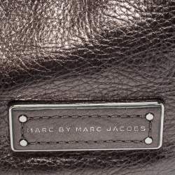 Pre Owned Marc By Marc Jacobs Brown Metallic Leather Mini Drawstring Bucket Bag