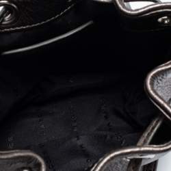 Pre Owned Marc By Marc Jacobs Brown Metallic Leather Mini Drawstring Bucket Bag