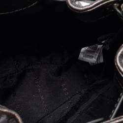 Pre Owned Marc By Marc Jacobs Brown Metallic Leather Mini Drawstring Bucket Bag