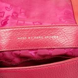 Pre Owned Marc by Marc Jacobs Pink/Red Leather Crossbody Bag