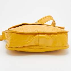 Marc by Marc Jacobs Yellow Patent Leather Flap Messenger Bag