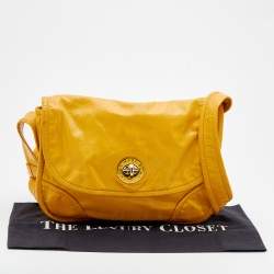Marc by Marc Jacobs Yellow Patent Leather Flap Messenger Bag