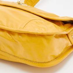 Marc by Marc Jacobs Yellow Patent Leather Flap Messenger Bag