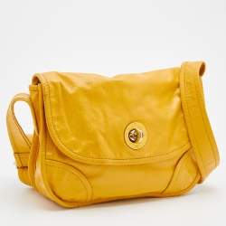 Marc by Marc Jacobs Yellow Patent Leather Flap Messenger Bag