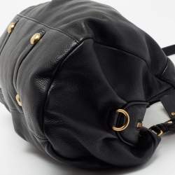 Pre Owned حقيبة ساتشل مارك باي مارك جاكوبس كلاسيك Q غروفي جلد أسود