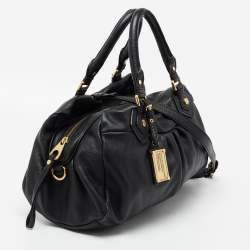 Pre Owned حقيبة ساتشل مارك باي مارك جاكوبس كلاسيك Q غروفي جلد أسود