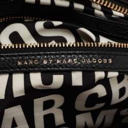 Pre Owned حقيبة ساتشل مارك باي مارك جاكوبس كلاسيك Q غروفي جلد أسود