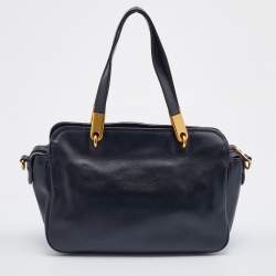 Pre Owned حقيبة ساتشل مارك باي مارك جاكوبس ليغيرو جلد كريمي/أسود