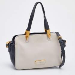 Pre Owned حقيبة ساتشل مارك باي مارك جاكوبس ليغيرو جلد كريمي/أسود