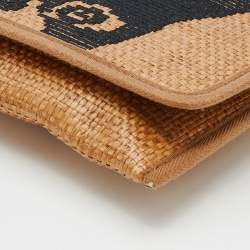 Marc by Marc Jacobs Brown/Black Straw Flap Clutch