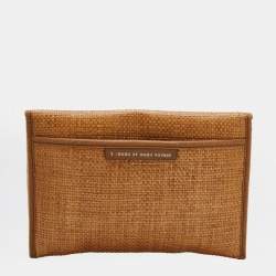 Marc by Marc Jacobs Brown/Black Straw Flap Clutch