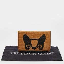 Marc by Marc Jacobs Brown/Black Straw Flap Clutch