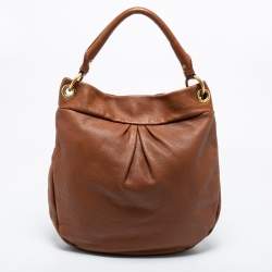 Pre Owned Marc by Marc Jacobs Smoked Almond Leather Classic Q Hillier Hobo