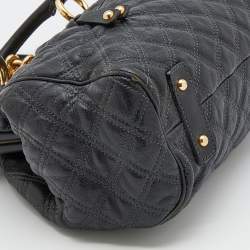 Pre Owned Marc Jacobs Black Quilted Leather Stam Satchel