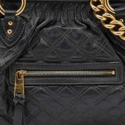 Pre Owned Marc Jacobs Black Quilted Leather Stam Satchel