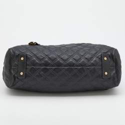 Pre Owned Marc Jacobs Black Quilted Leather Stam Satchel
