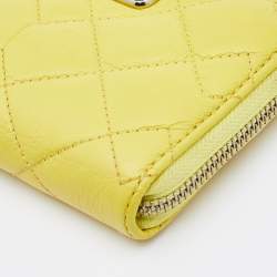 Marc by Marc Jacobs Yellow Quilted Leather Zip Around Wallet