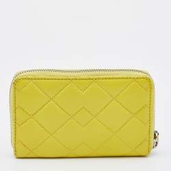 Marc by Marc Jacobs Yellow Quilted Leather Zip Around Wallet