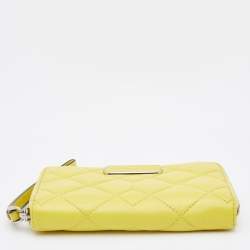 Marc by Marc Jacobs Yellow Quilted Leather Zip Around Wallet