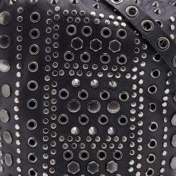 Pre Owned Marc by Marc Jacobs Black Leather Embellished Bucket Bag